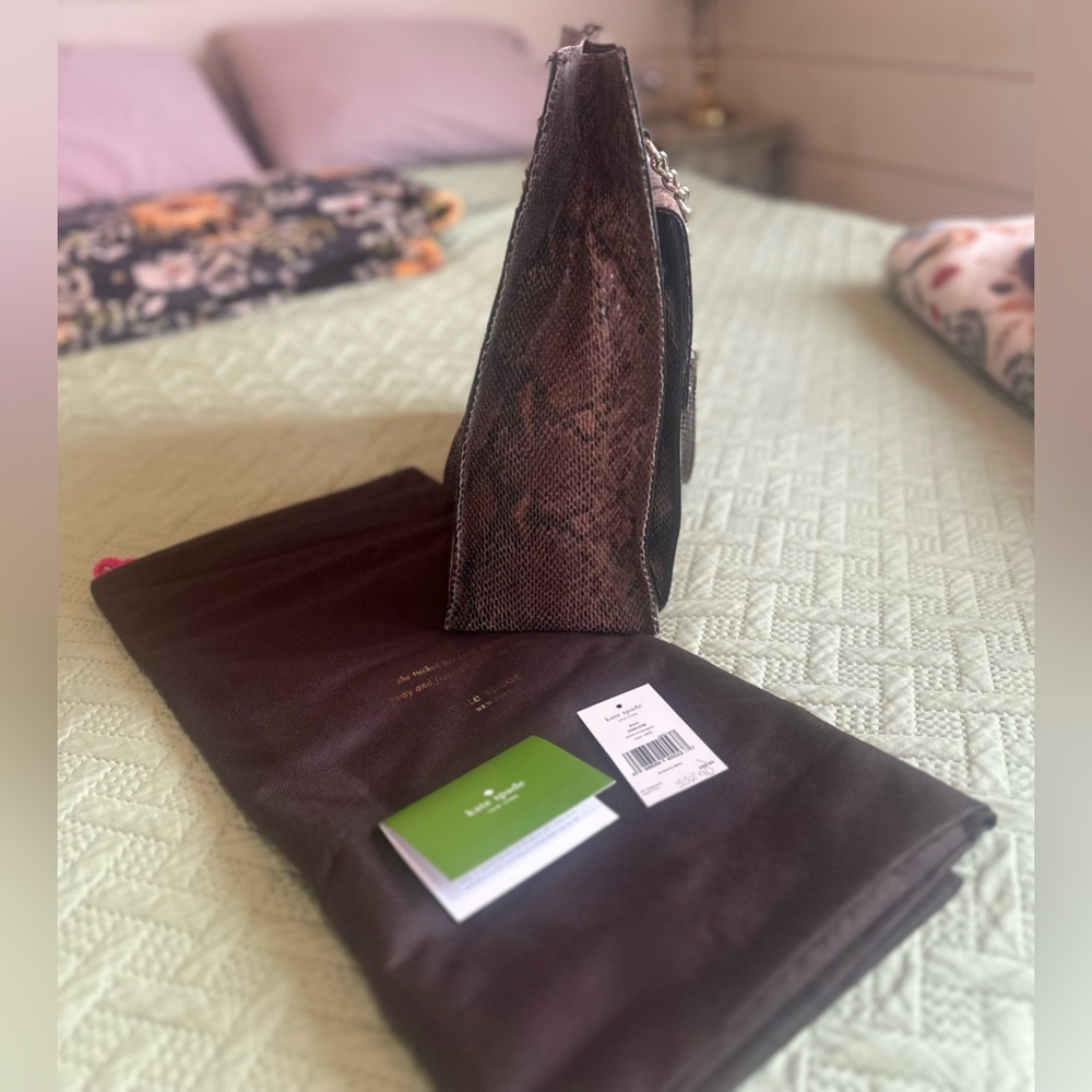 Kate Spade PXRU 3706 denee leather bag. Snakeskin effect leather Kate Spade tote - Picture 12 of 16